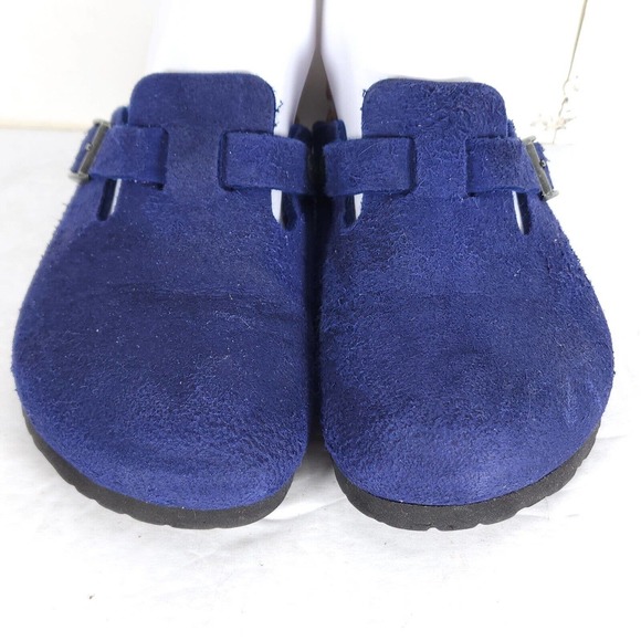 Birkenstock Papillio Women's Boston EU36 US5 Blue Suede Soft Footbed Clogs - Picture 4 of 15